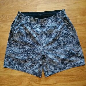Gray and Black Patterned Shorts